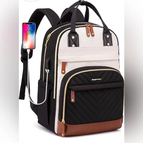 NWT-Bagswan Laptop Backpack for Women College Bookbag - 17.3 Inch - Picture 1 of 11